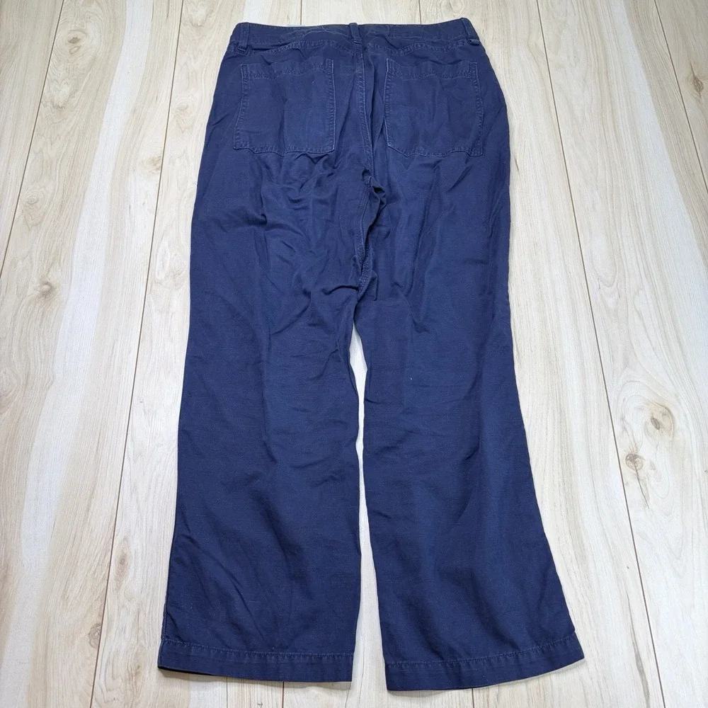 Banana Republic Mens Cotton Linen Cargo Pants Navy Blue Size 31 Short Drawstring